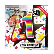 Simon Elvin 21st Birthday Invitations (One Size) (Multicoloured)