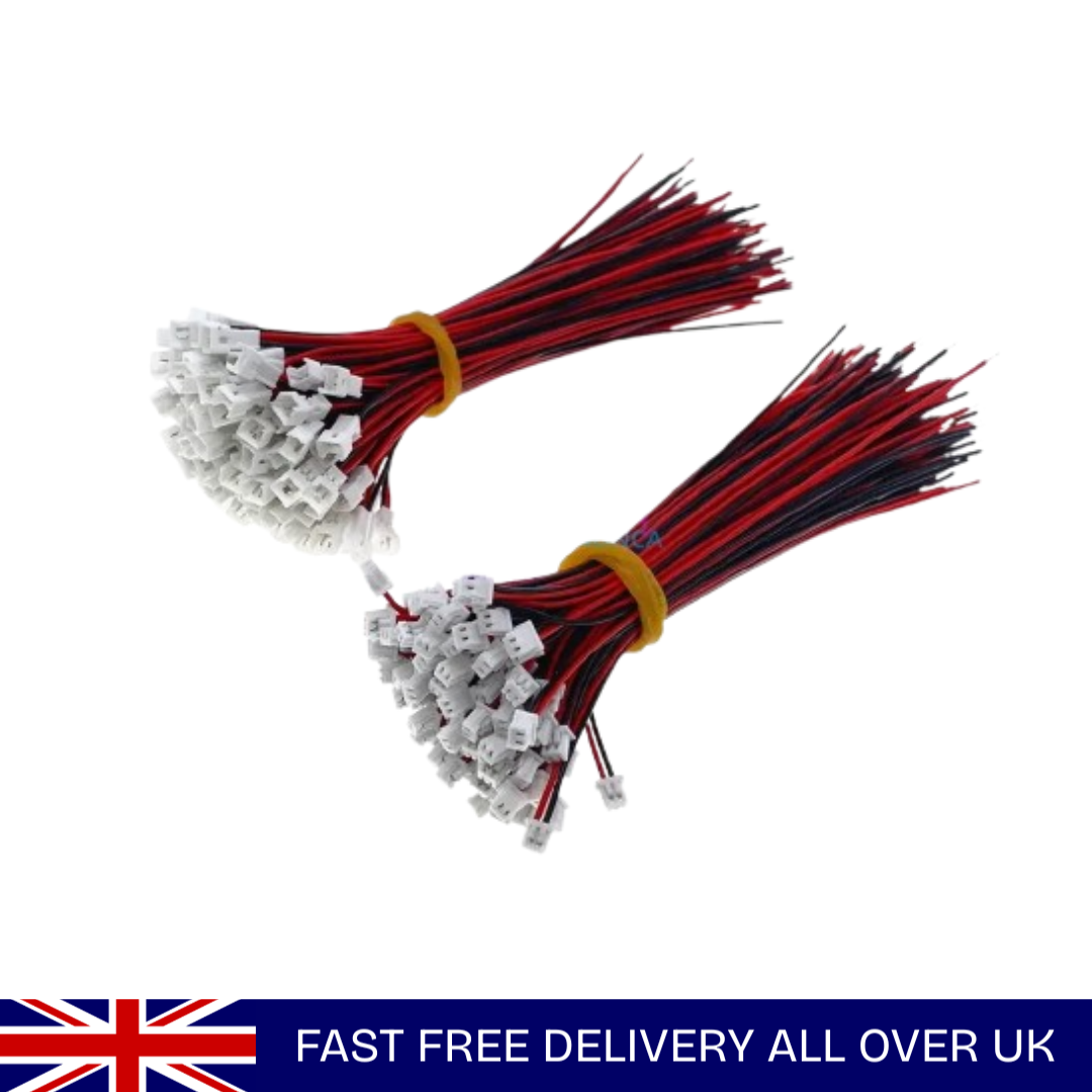 20Pair Micro JST PH 1.25 2 PIN Male Female Plug Connector with Wire Cables 100Mm