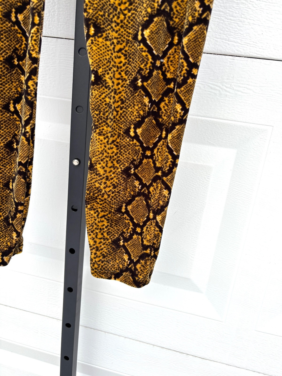 Backbite Gold Black Snakeskin Python Print Skinny… - image 3