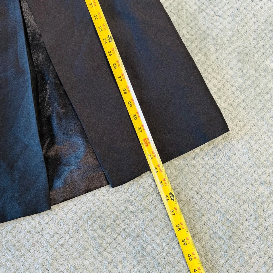 adorable vintage retro y2k black classy office siren mini dress silk bow front  - Image 3 of 4