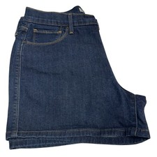 Levi's Signature Women's 12 Shorts Mid-Rise Dark Wash Denim, New