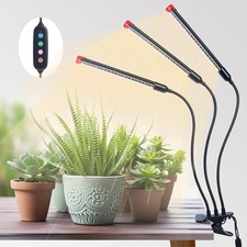 3Head Clip Grow Light 27 Watt Brightest Full Spectrum Lights for Indoor Plants