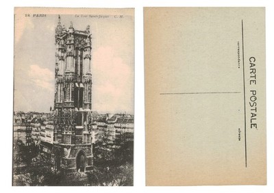 Postkarte - Paris La Tour Saint-Jacques Wahrzeichen UNBESPIELT
