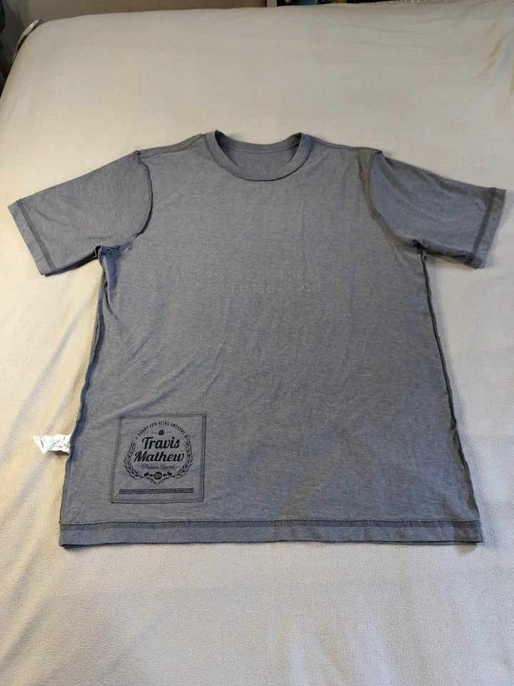 Camiseta gris manga corta Travis Mathew para hombre Caddy día torneo de golf, L Foto 4 de 4
