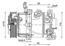 Compresseur de climatisation pour HYUNDAI I20 II 1.2/1.2LPG 11.14-09.21