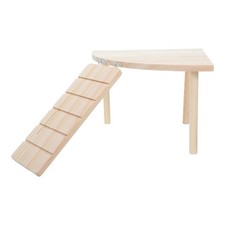 Reusable Khaki Wood Hamster Stand with Ladder for Small Animal Cage