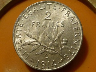 2 FRANCS SEMEUSE (ARGENT) 1914 C RARE & TRES RARE QUALITE SPL !