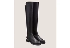 NEW! $795 STUART WEITZMAN 5050 BOLD LOGO OVER THE KNEE BOOTS BLACK SZ 9B