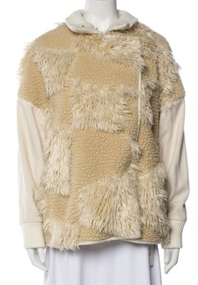 Tibi Akiak Patchwork Faux Fur Sherpa Jacket, Sz S