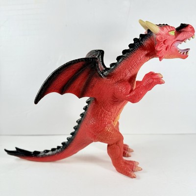 2018 Dragon Adventure Force Toys R Us 18  Long Red Orange Black Soft Plastic Toy