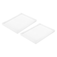 "2 StüCk Serviertablett Klein Weiß Mini Tablett 7\" X 10\" Kunststoff Rechteckige"