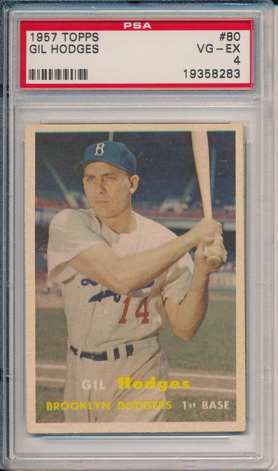1957 Topps #80 Gil Hodges PSA 4