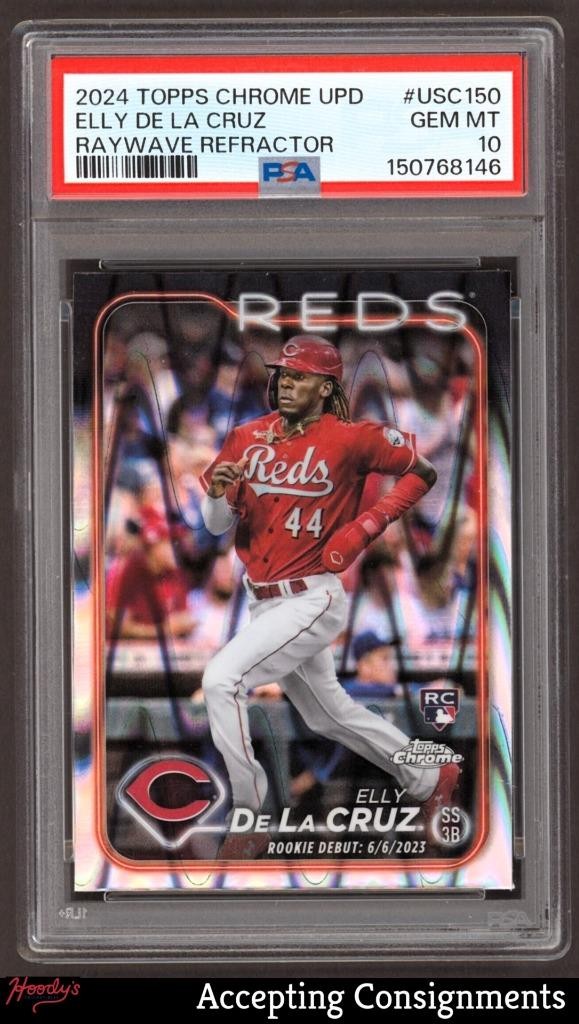 2024 Topps Chrome Update RayWave Refractor Elly De La Cruz RC Rookie PSA 10 GEM