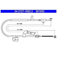 Handbremsseil hinten rechts für Peugeot 107 PM | 24334183