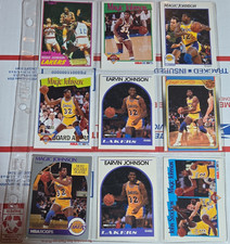 NBA Hoops 1990-91 Magic Johnson Los Angeles Lakers Card Lot of 9 NBA