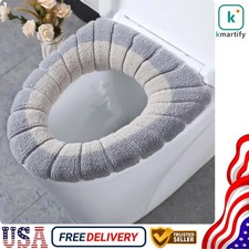 Toilet Seat Cover Soft Thicker Warmer Stretchable Washable Cushion Mat Bathroom