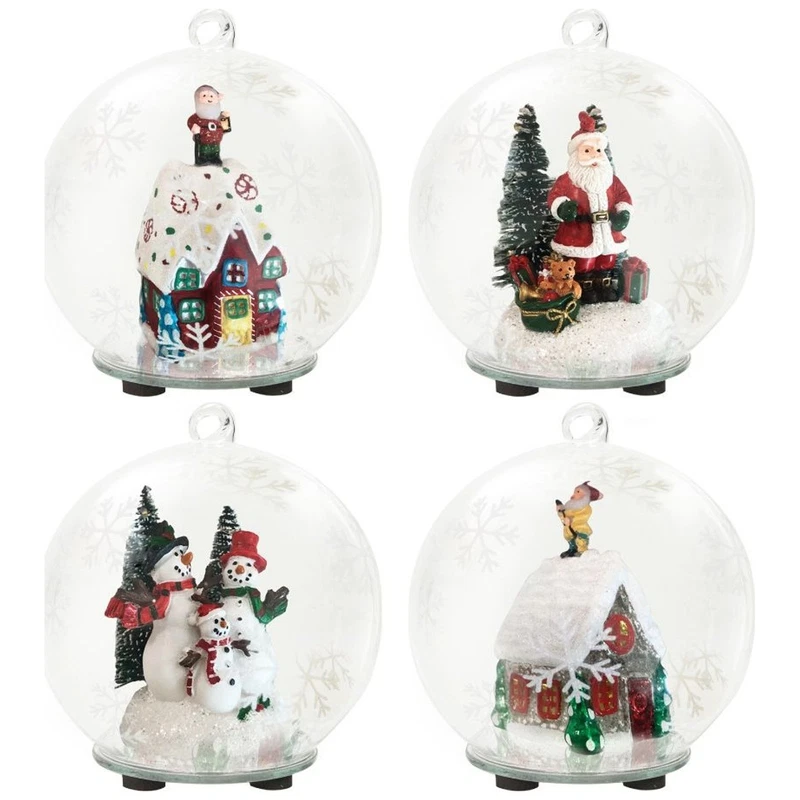 Sfera Natalizia in Vetro con LED BRANDANI Decorazione Natale da Appendere, fotografia 6 di 9