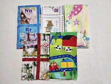 Lot 5 Panels BABY ABC Animals Train City Map Quilt Tapestry Cotton Fabric Bundle