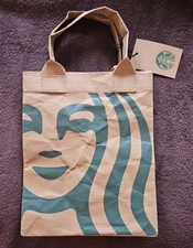 Starbucks Japan Reusable Kraft Paper Small Tote Bag - NWT