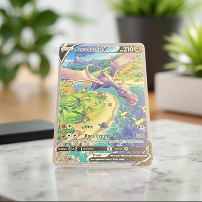 Aerodactyl V Gold Metal Pokemon Card Collectible Gift/Display Stainless Steel