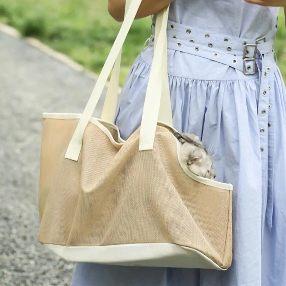 Haustiertragetasche Grün - Freihändige Hundetrage Mit Mesh & Sicherheitsschnalle | Atmungsaktive Tragetasche Für Katzen & Hunde