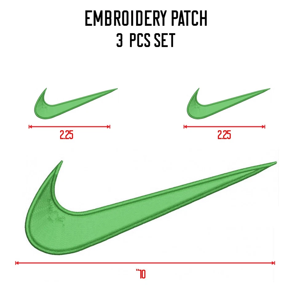 Logotipo adesivo SWOOSH 2,25" bordado ferro/costura crachá para jaquetas, chapéus, bolsas - Imagem 4 de 4