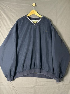 Vintage Crest Signature Collection Navy V-Neck Windbreaker - Big & Tall 4XL -
