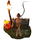 HALLOWEEN DEPT. 56 SKELETON ON BENCH  & CRACKER BARREL WITCH NIGHTLIGHT — photo 2