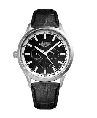 ADRIATICA Men Quartz Casual Watch Classic Dress Black Dial Waterproof Swiss 45mm