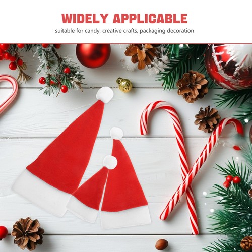  24 Stück Mini Rot Weihnachtsmützen Weihnachten Tasse Flaschenhüllen Silberbesteck Halter - Bild 2 von 12