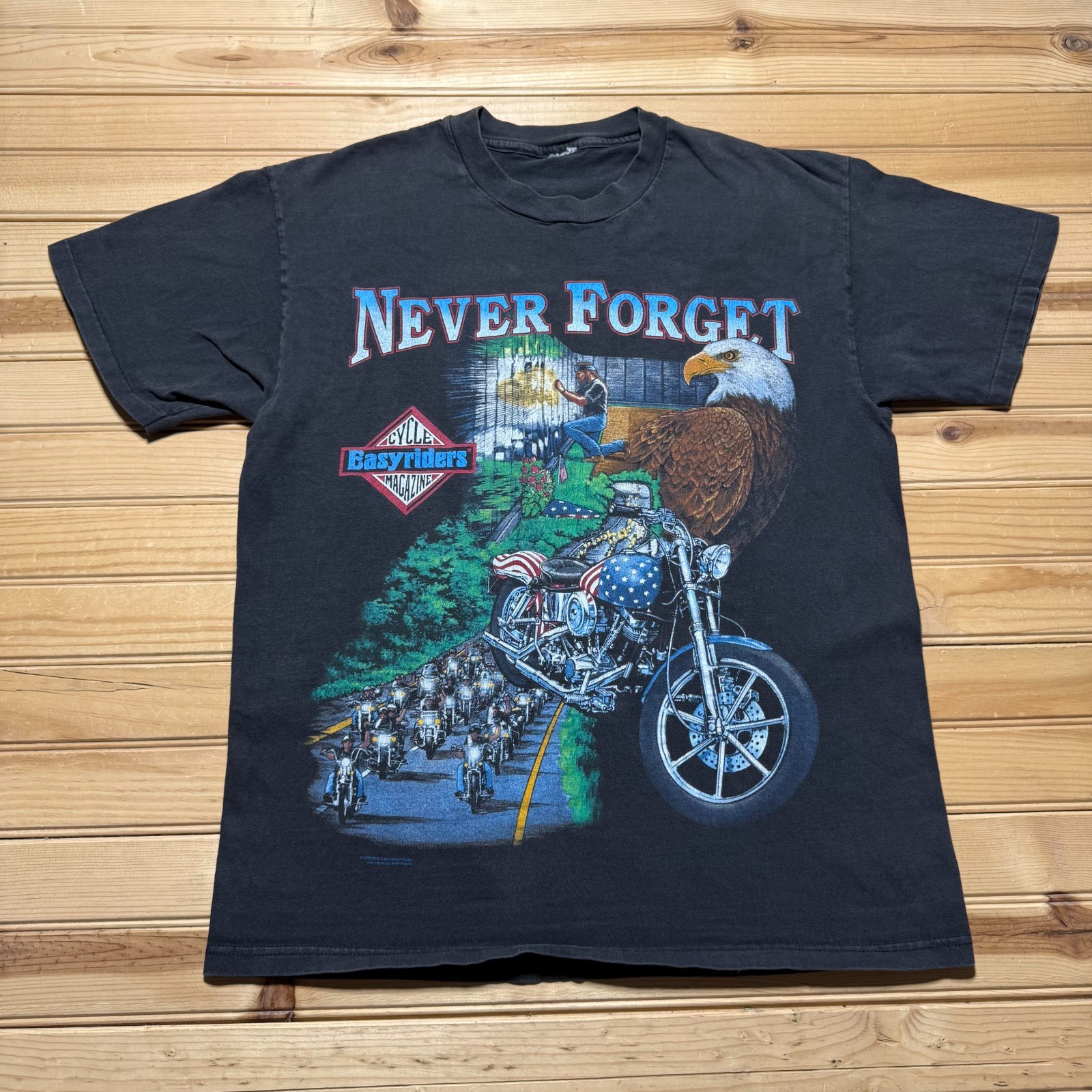 Vintage 1996 Easyriders Motorcycle 10th Anniversary Tour Ohio T-Shirt - Large