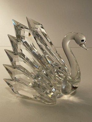 Iris Arc Austrian Crystal Swan Figurine Garden Gazebo in Box RARE LARGE Size