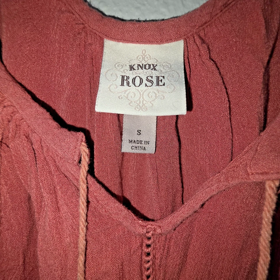 Blusa Knox Rosa Mujer - Pullover Rosa Hombro Frío Manga Corta Rayón - Pequeña Foto 3 de 4