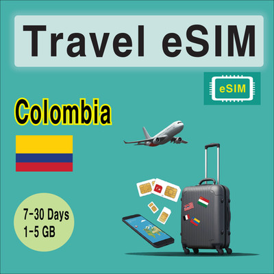 [eSIM] Colombia Travel SIM Card, 7-30 Days, 1-5GB, QR Code, Fast Delivery
