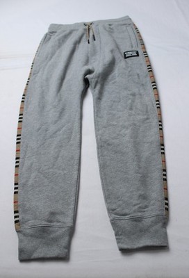 Burberry Boys' Cotton Hamilton Icon Jogger Sweat Pants NC3 Gray Size 14Y