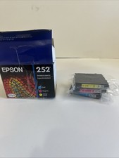 Genuine EPSON 252 Black Cyan Magenta Yellow Ink Cartridge Combo Pack Exp. 12/28