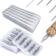 25,50,100 pcs Sterilized Tattoo Needles and Matching Tips RL/RS/F/M1/M2/RM