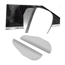 2 PCS Mirror Rain Visor Eyebrow, Waterproof PVC Auto Visor Aluminum Silver