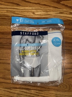 2 Stafford Men's Blended Cotton Full Rise Men's Briefs Size Small *Please Read*