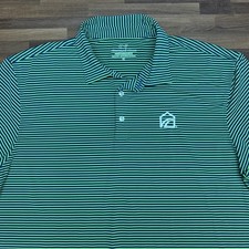 Vineyard Vines Performance XL Men's Polo Shirt Stretch Golf- Green Blue Stripes