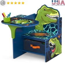 Dinosaur Chair Desk W/ Storage Bin Cup Holder Kids Crafts Homework Playtime New
