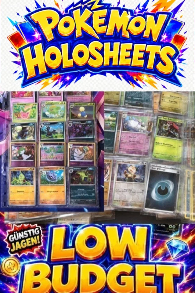 Pokemon - über 100 Pokemon Holo-Sheets LOW BUDGET alles ab 1€
