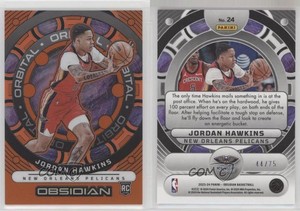 2023-24 Obsidian Orbital Electric Etch Orange Flood /75 Jordan Hawkins Rookie RC