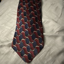 New $45. JZ Richards Men's All Silk Tie Navy & Burgundy Hand Made in USA A111