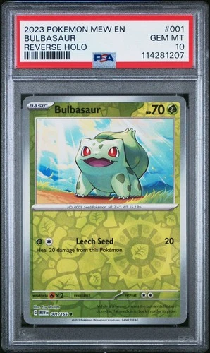 PSA 10 Bulbasaur 001/165  Mew En 151 Reverse Holo Rare Pokemon Card