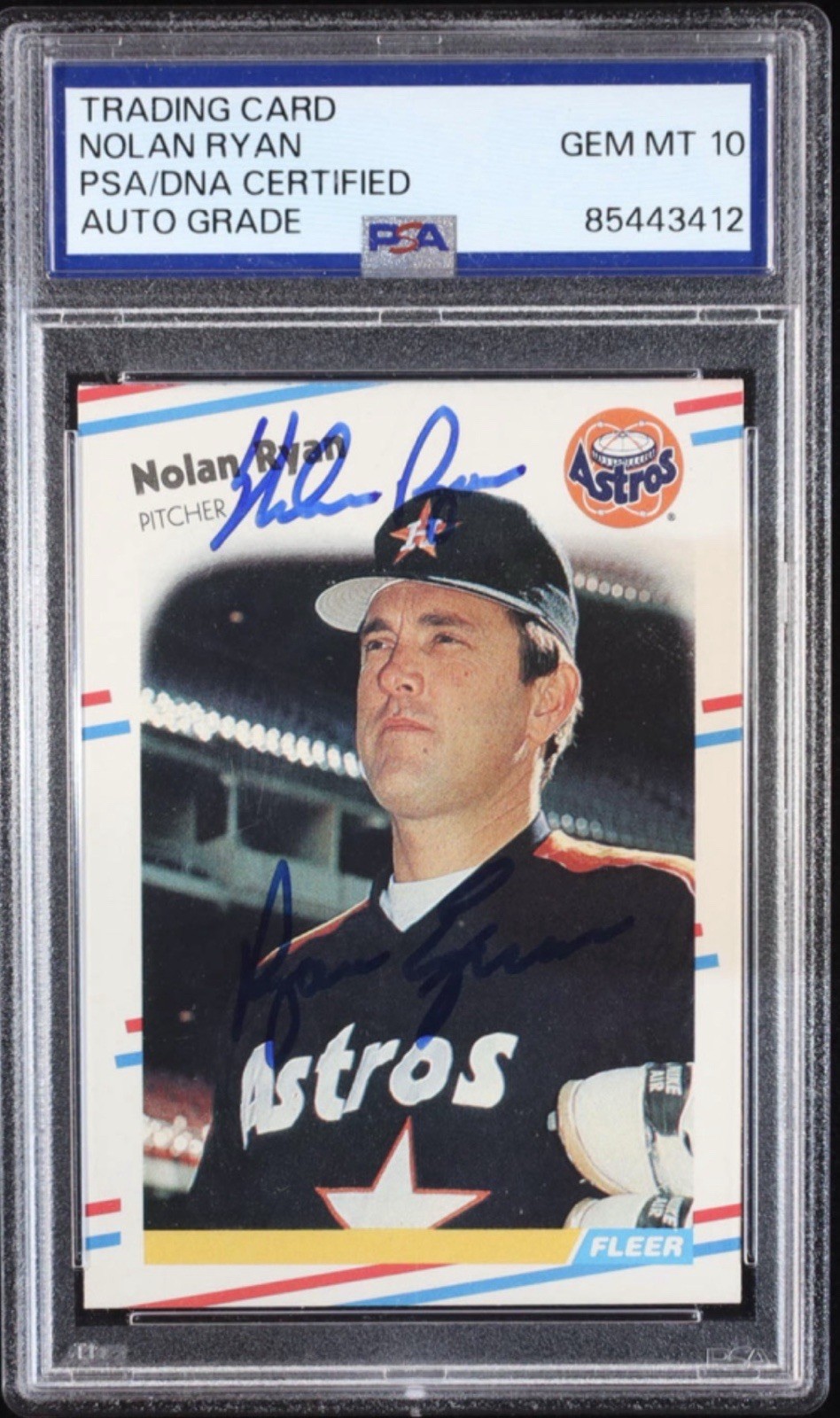 1988 Fleer Nolan Ryan PSA/DNA Auto Gem 10, Inscribed “Ryan Express”
