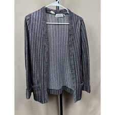 VTG 70s Jonathan Logan Rainbow Metallic Lurex Knit Cardigan Jacket Size 7