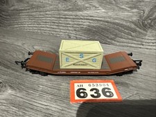 Hornby R6130 BR Lowmac EP Wagon E260844 with ESG Machinery Crate Load