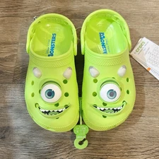 NEW Disney Pixar Monsters Inc Mike Wazowski Crocs Kids Clog Lime Green C13