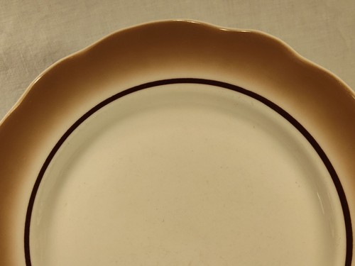 Vintage Buffalo China Dinner Plate Brown Airbrush 8.5" - Picture 2 of 9